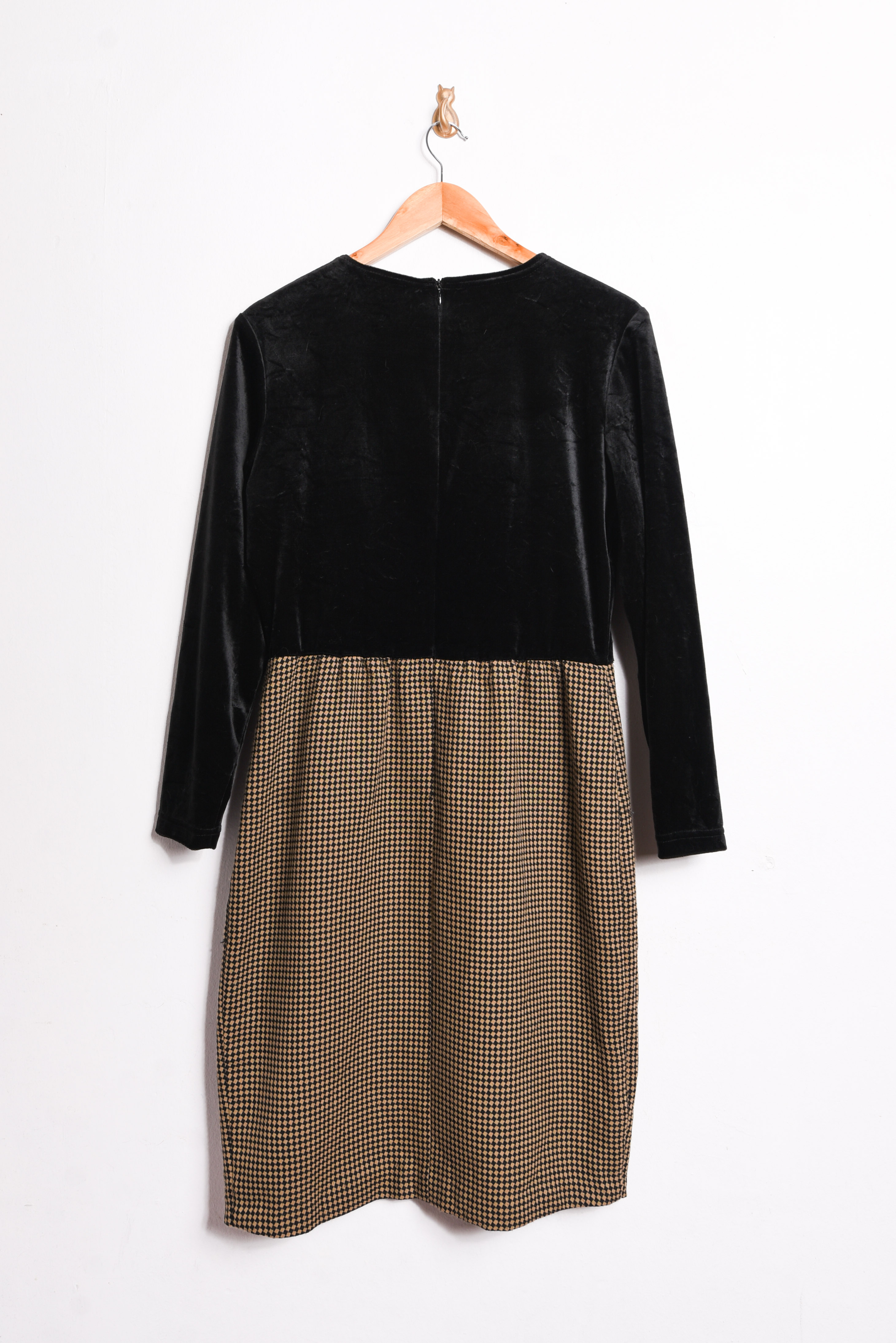 Vestido velvet y rombos vintage