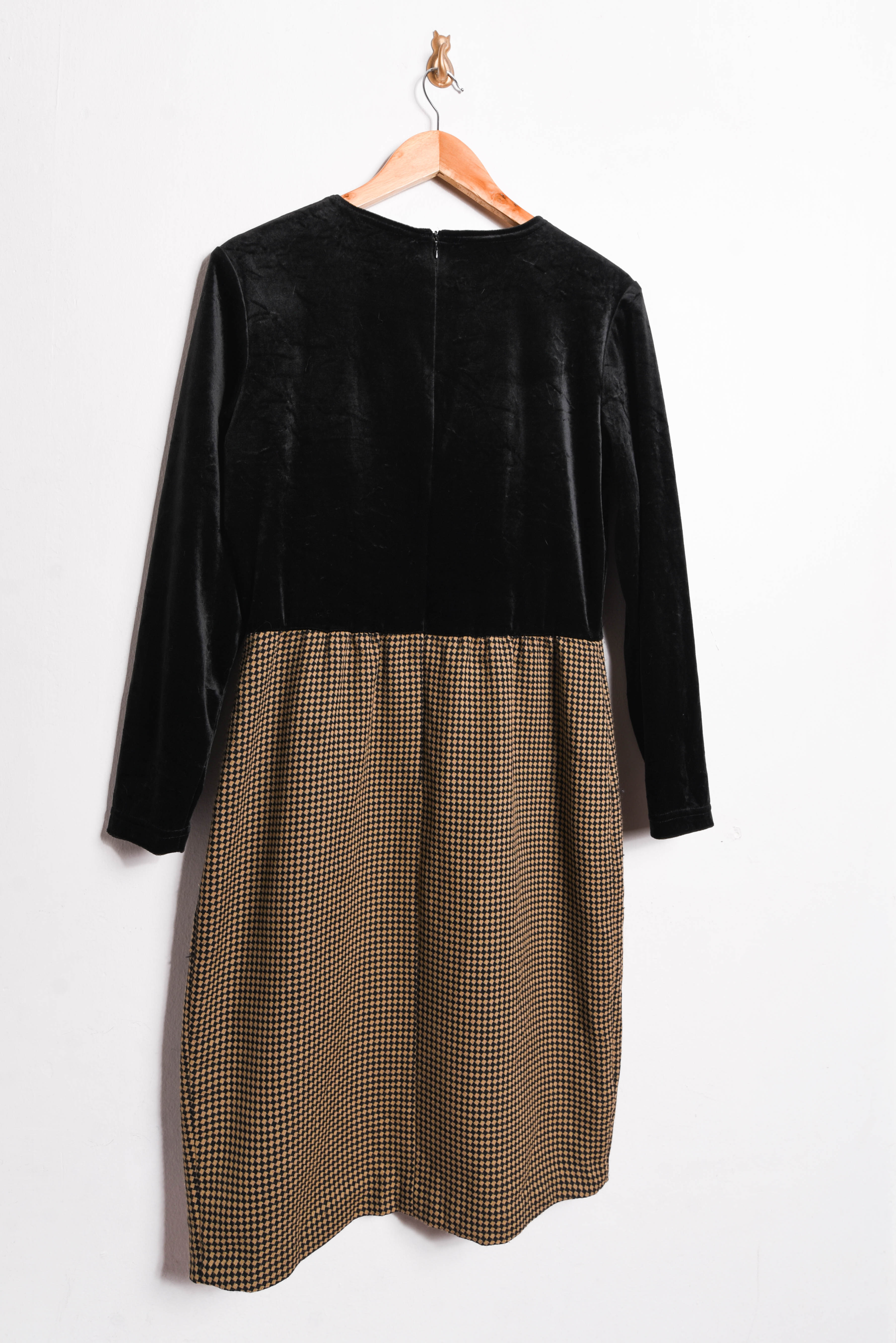 Vestido velvet y rombos vintage