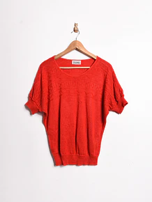 Top rojo knit vintage globo