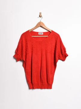 Top rojo knit vintage globo