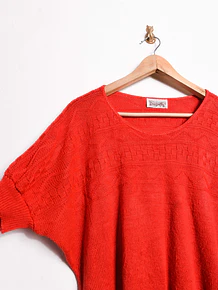 Top rojo knit vintage globo