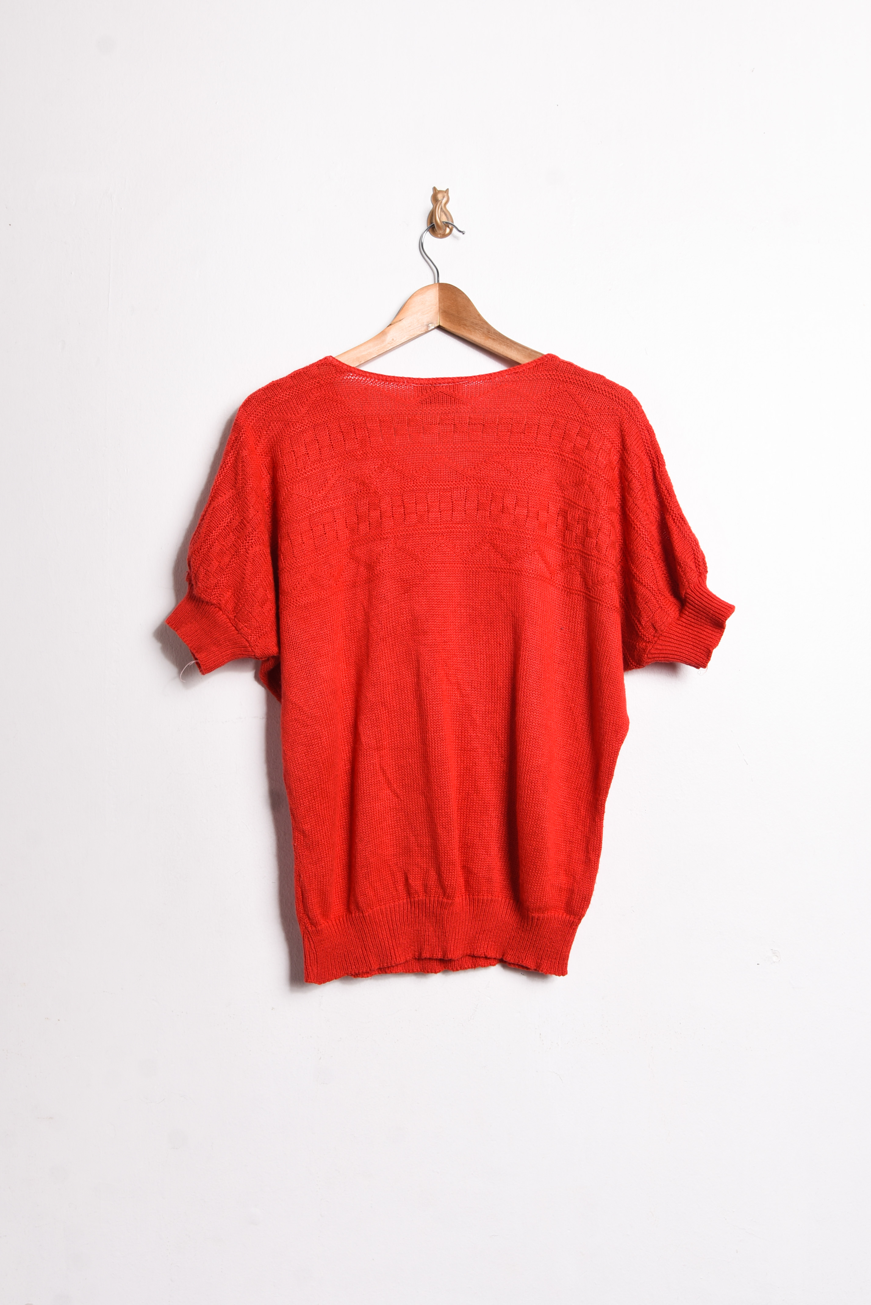 Top rojo knit vintage globo