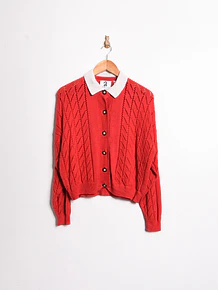 Cardigan rojo calado vntg