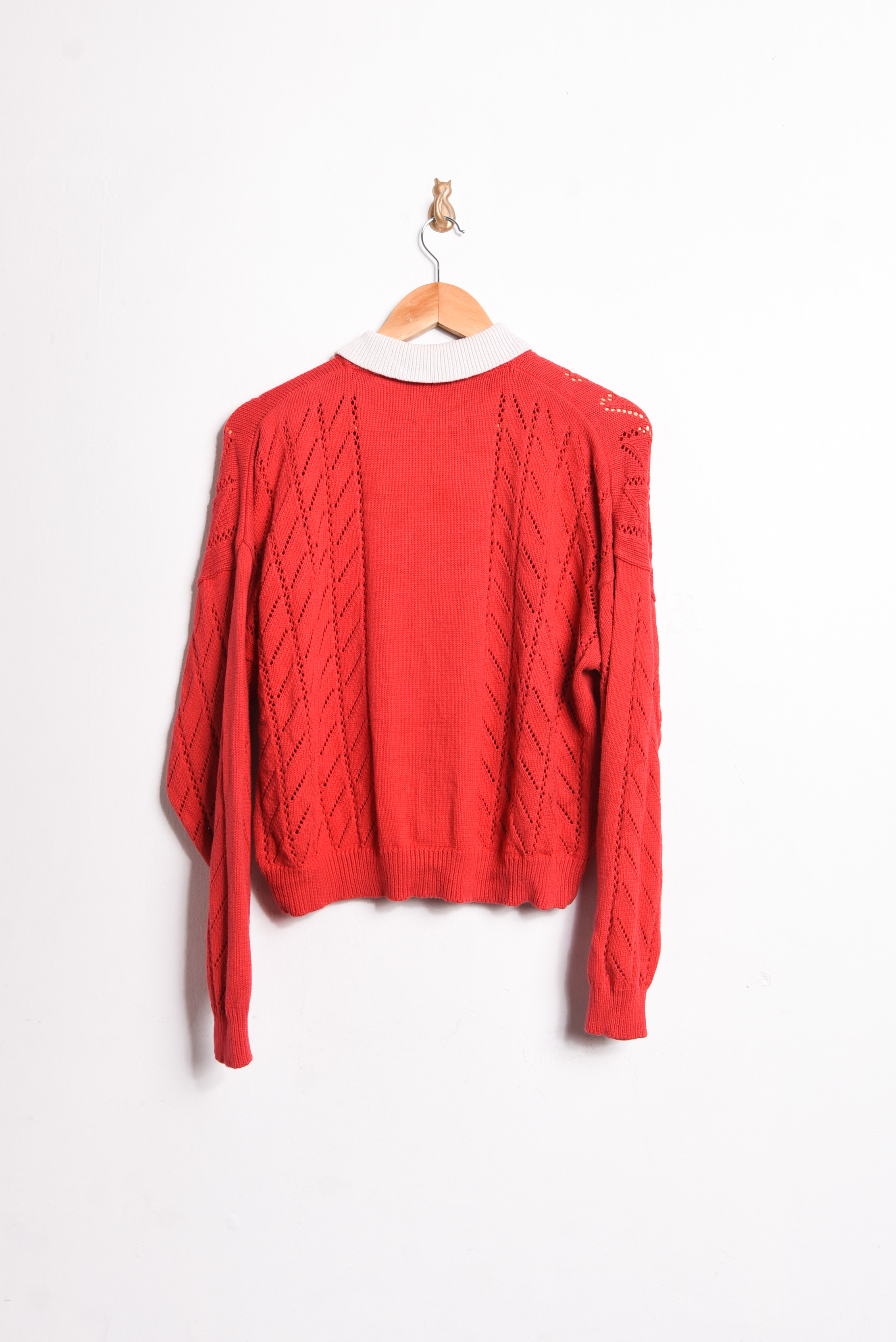 Cardigan rojo calado vntg