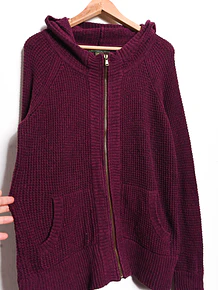 Chaleco burdeo zipper
