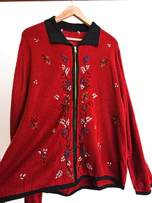 Cardigan burdeo zipper vintage