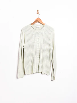 Chaleco trenzado marfil 90s