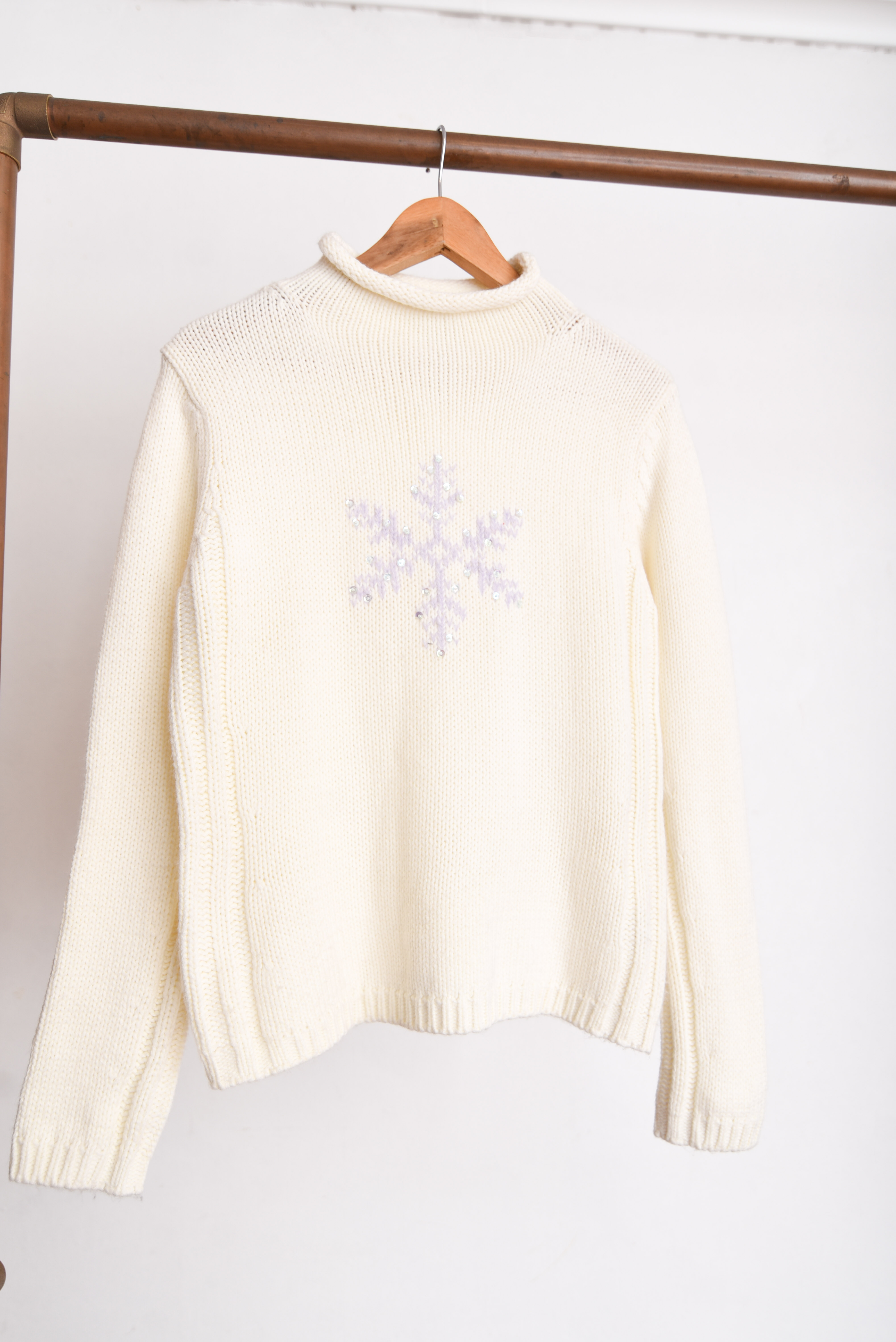 Chaleco marfil 90s snowflake