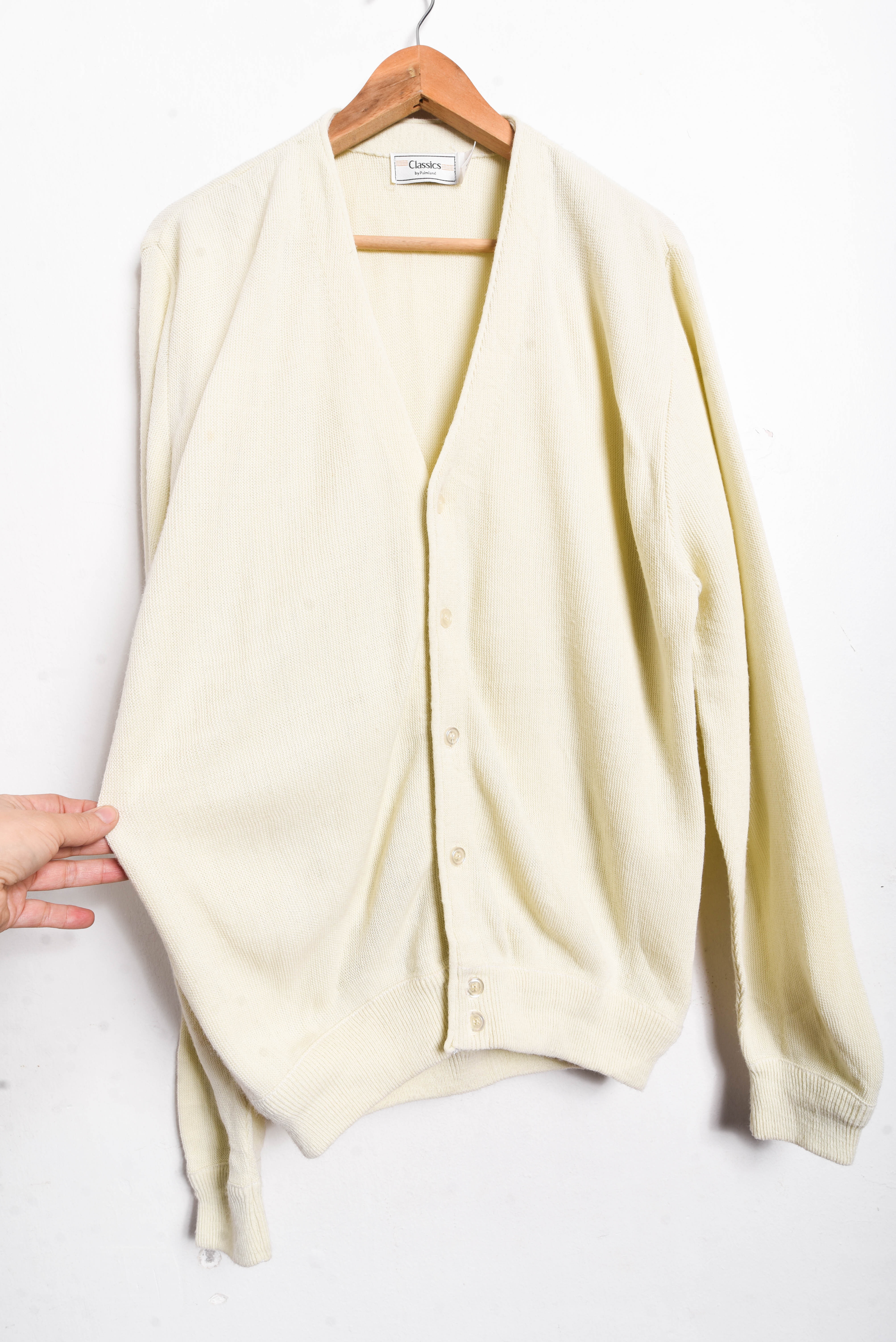 Cardigan marfil 70s vintage