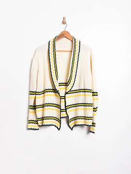 Cardigan marfil y amarillo 70s