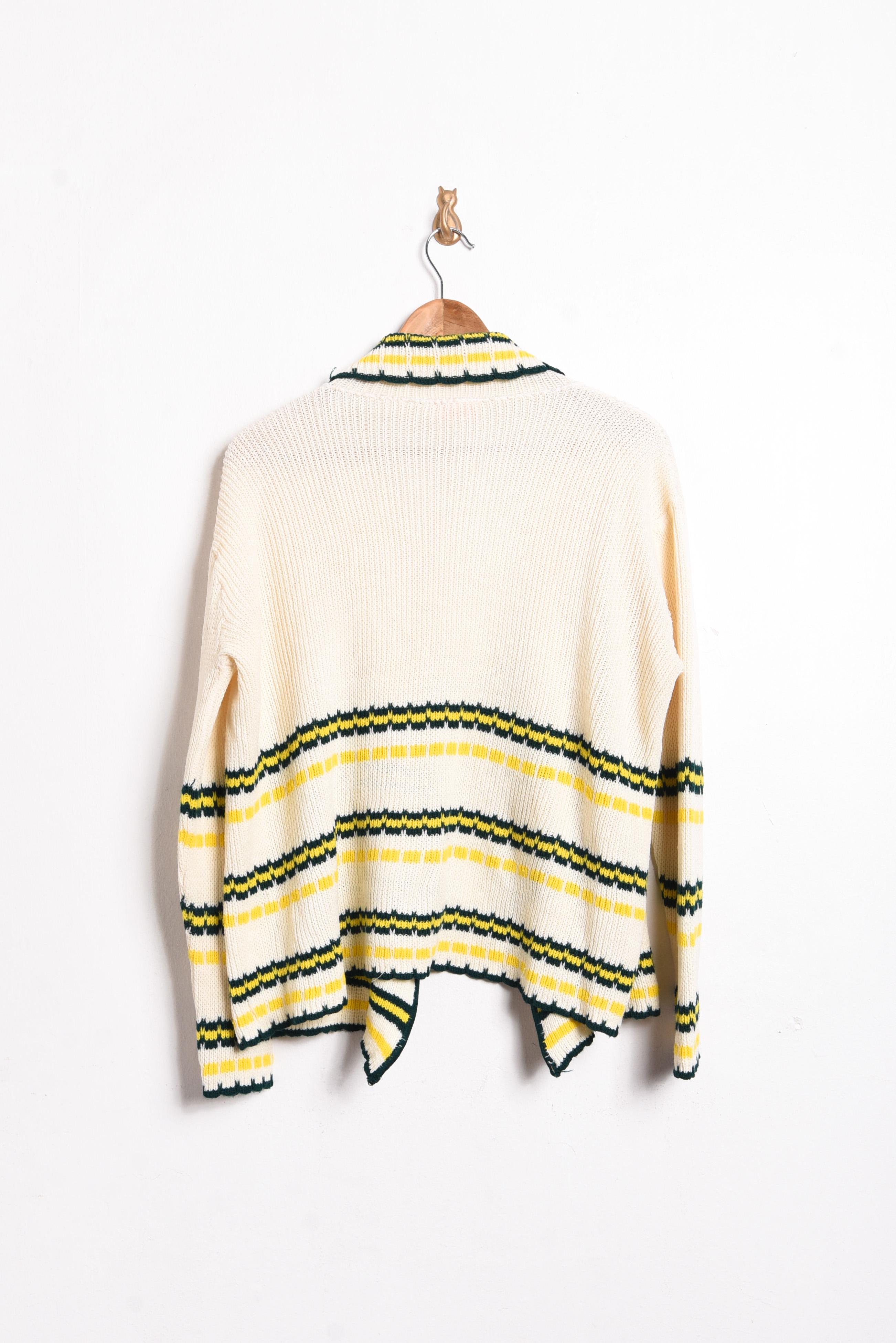 Cardigan marfil y amarillo 70s