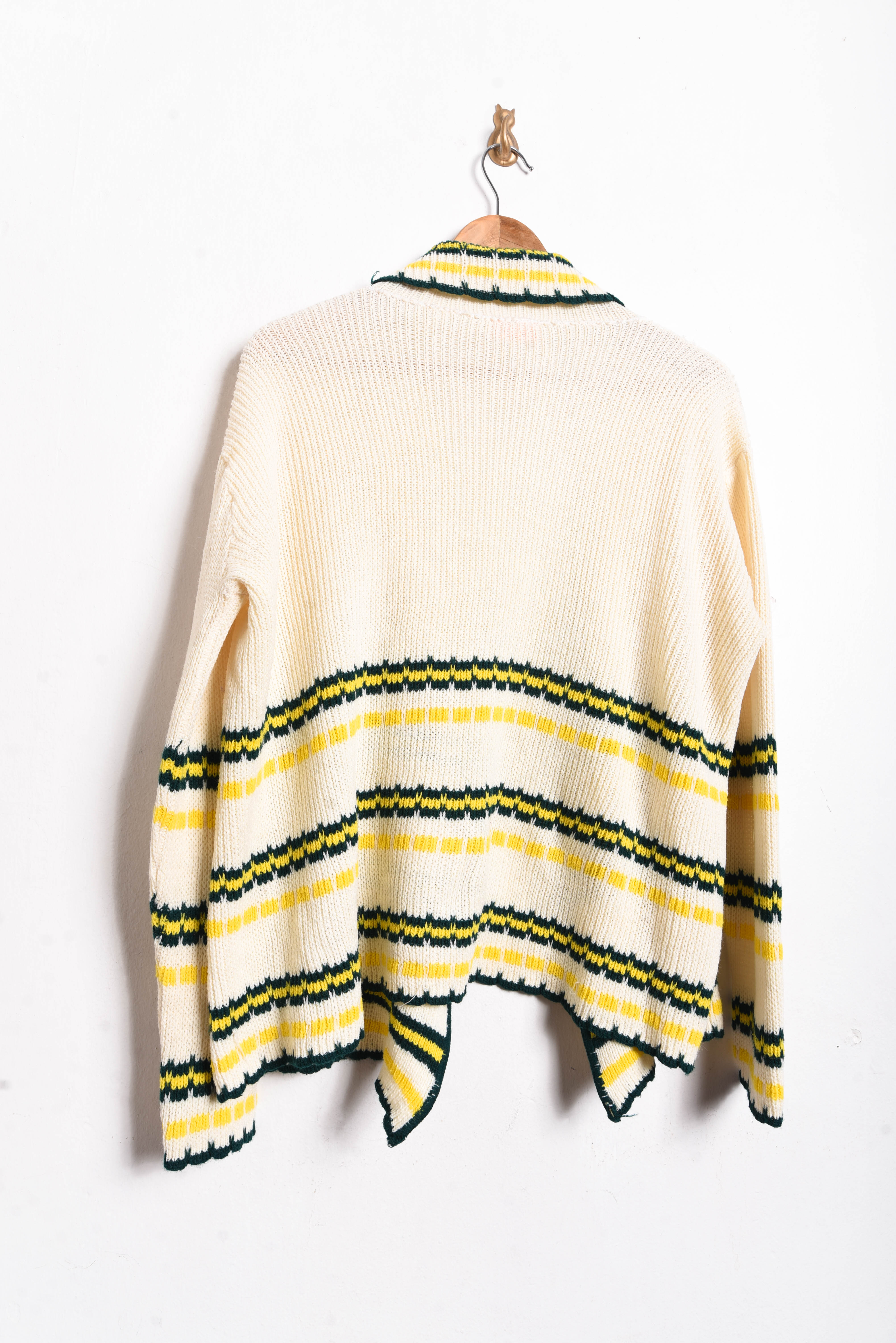 Cardigan marfil y amarillo 70s