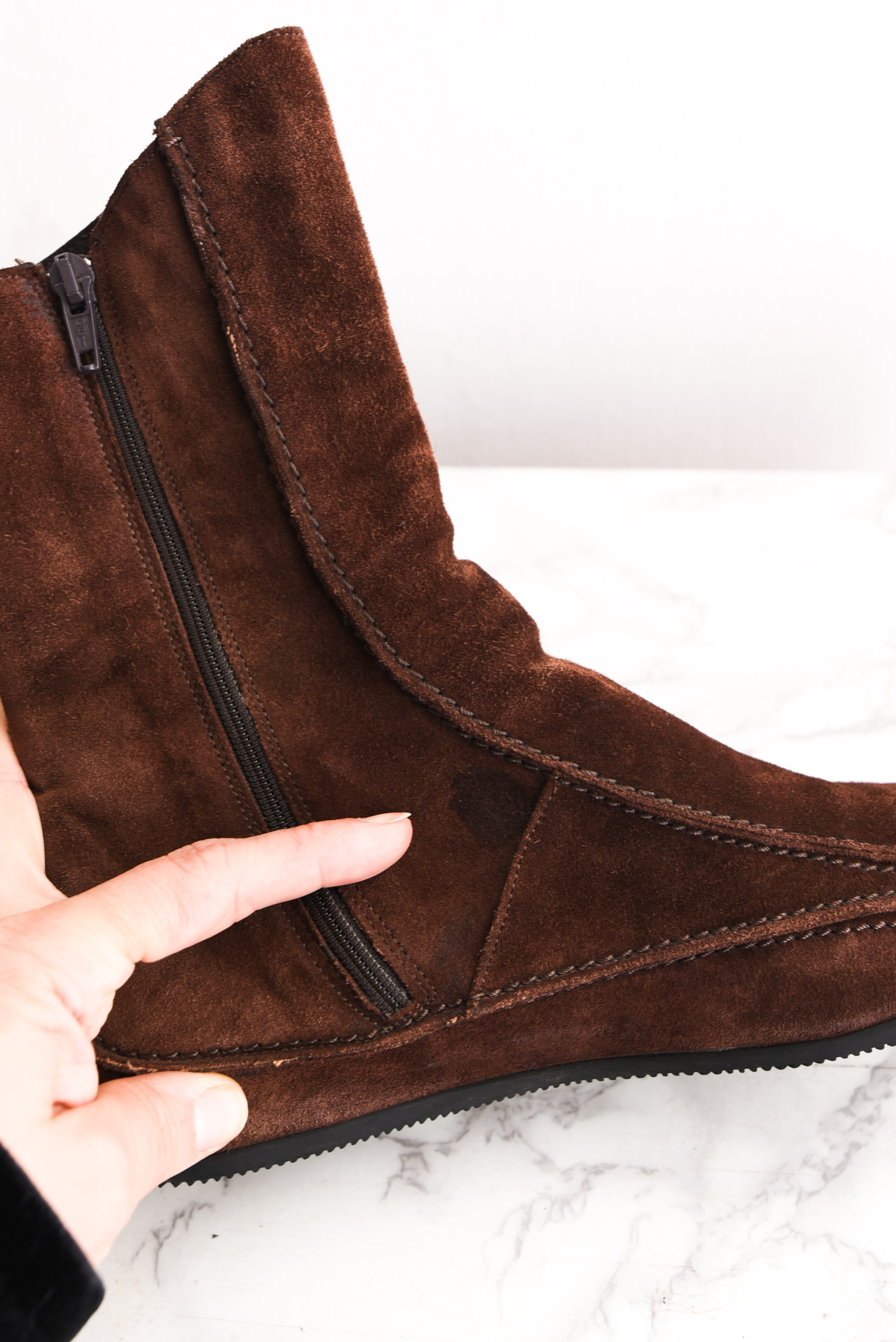 Botines vintage gamuza italianos