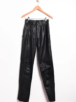 Pantalón tiro alto cuero vintage
