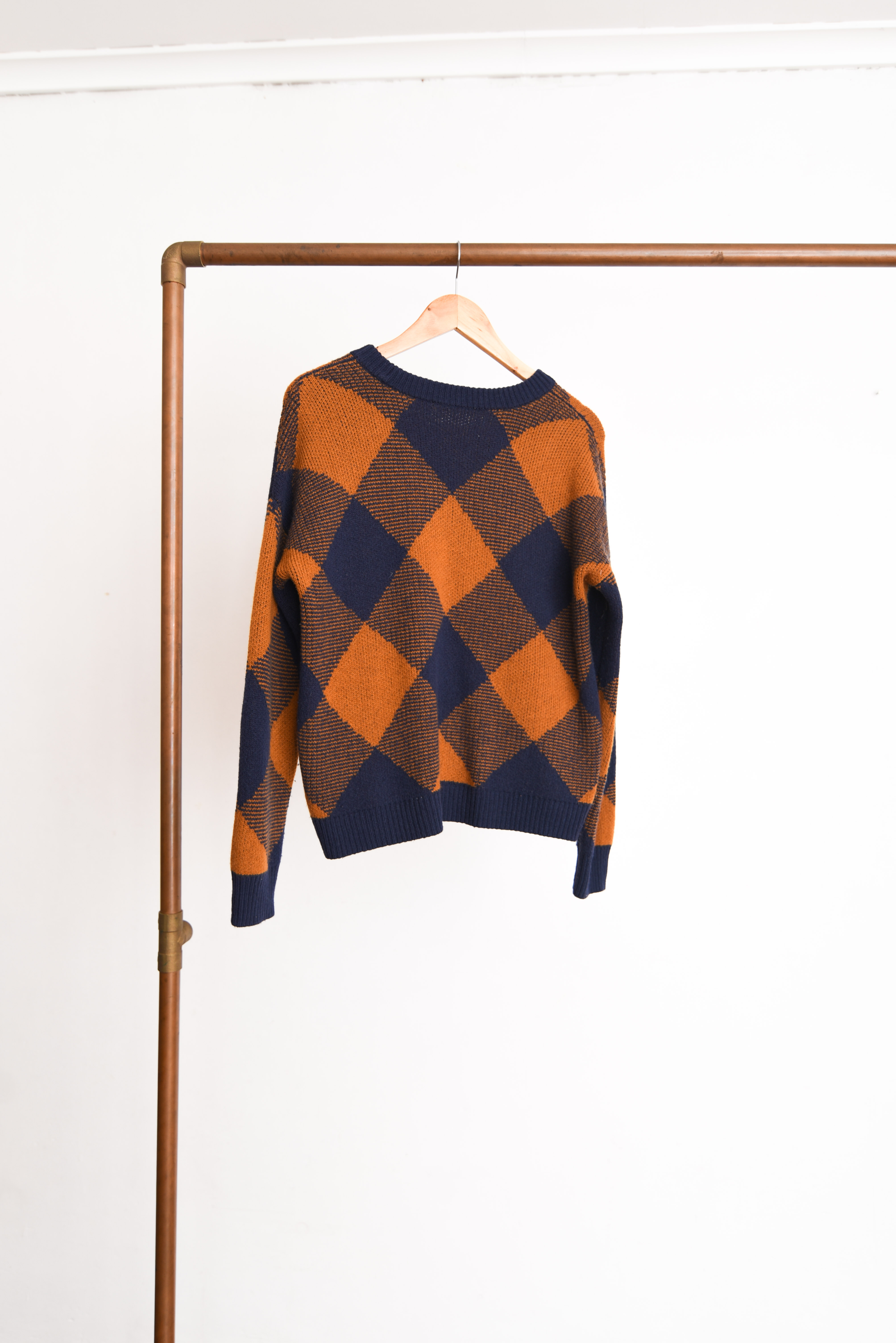 Chaleco navy mostaza lana