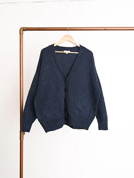 Cardigan navy jaspeado