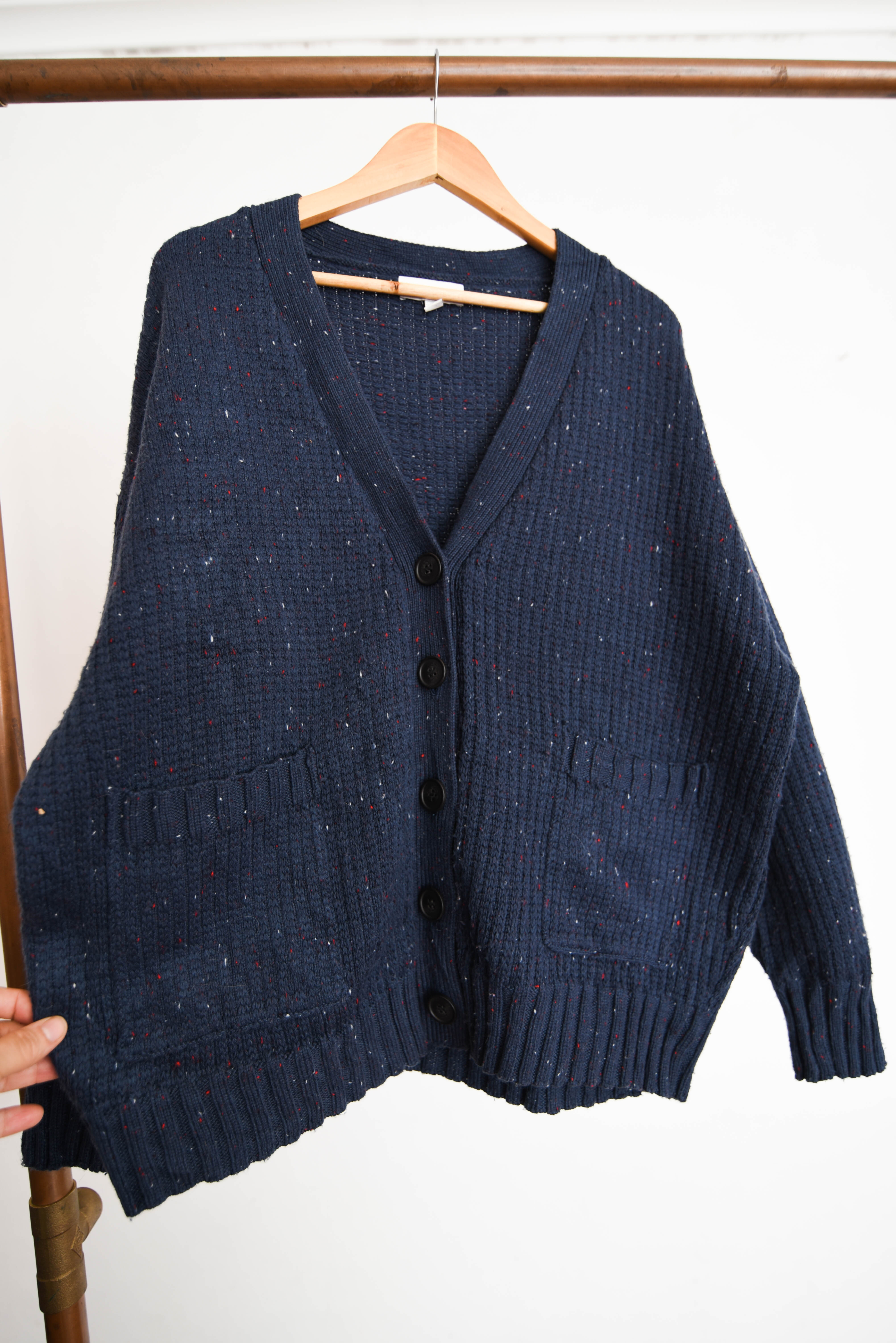 Cardigan navy jaspeado