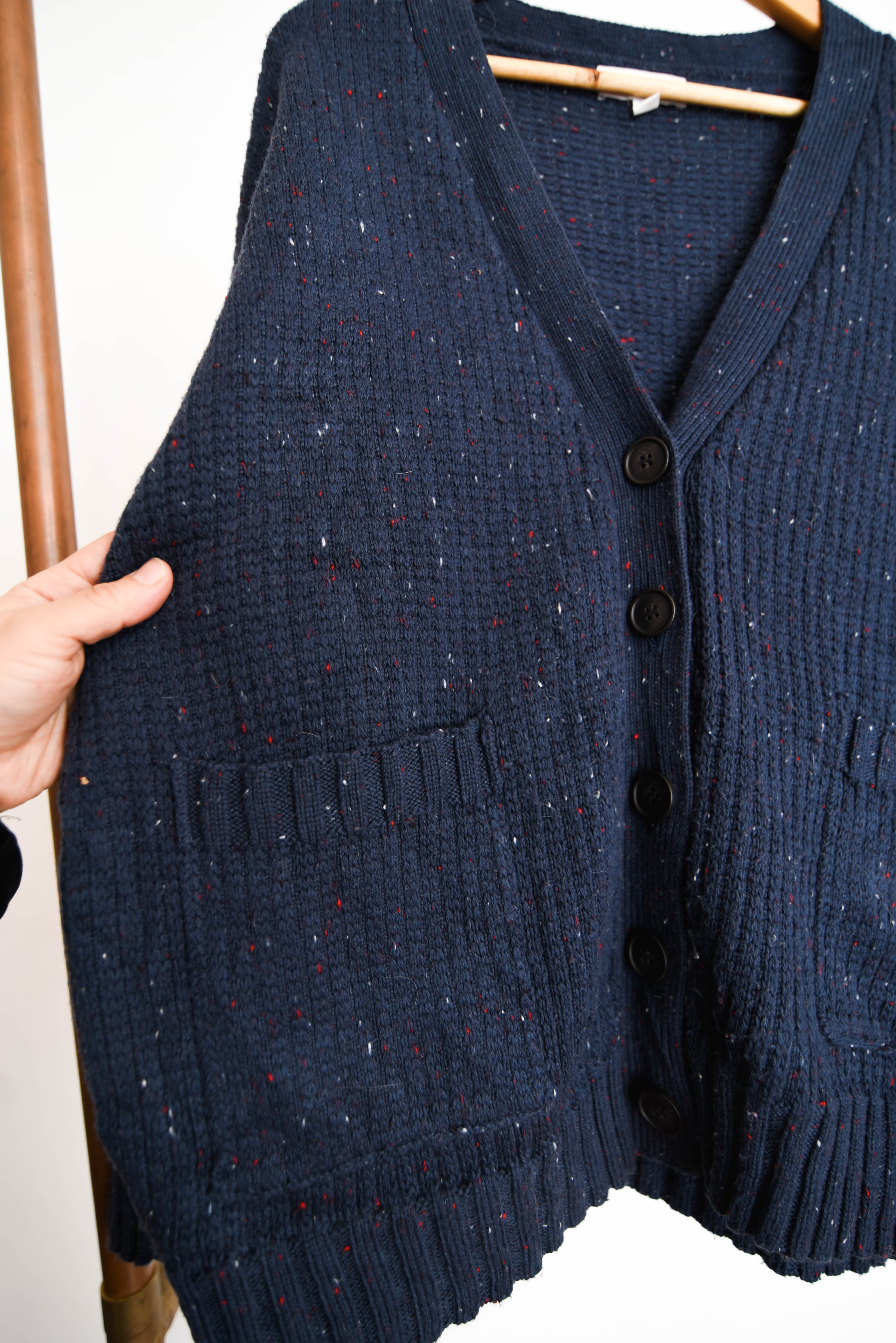 Cardigan navy jaspeado