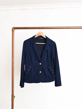 Blazer faux suede flecos