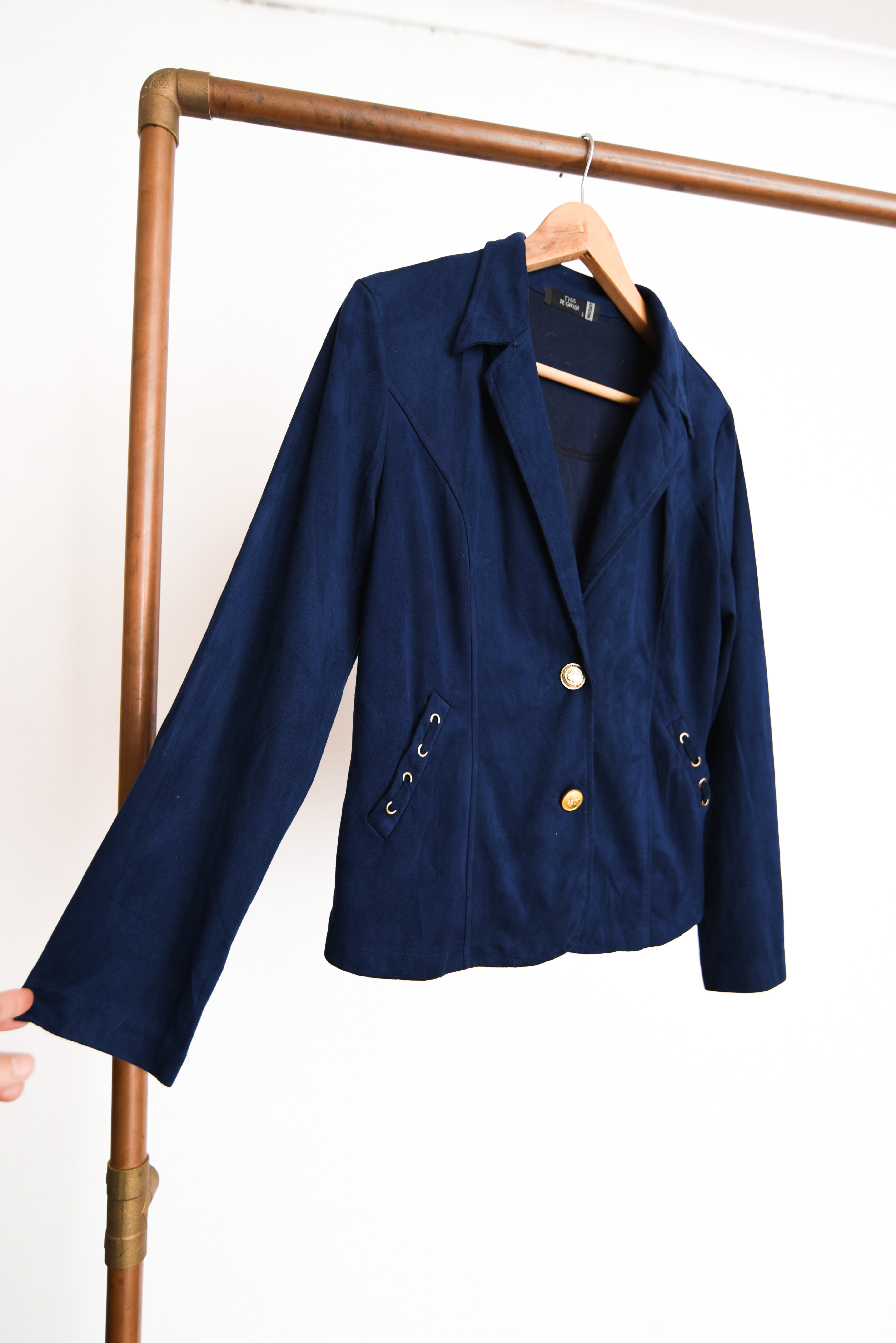 Blazer faux suede flecos