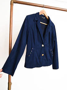 Blazer faux suede flecos