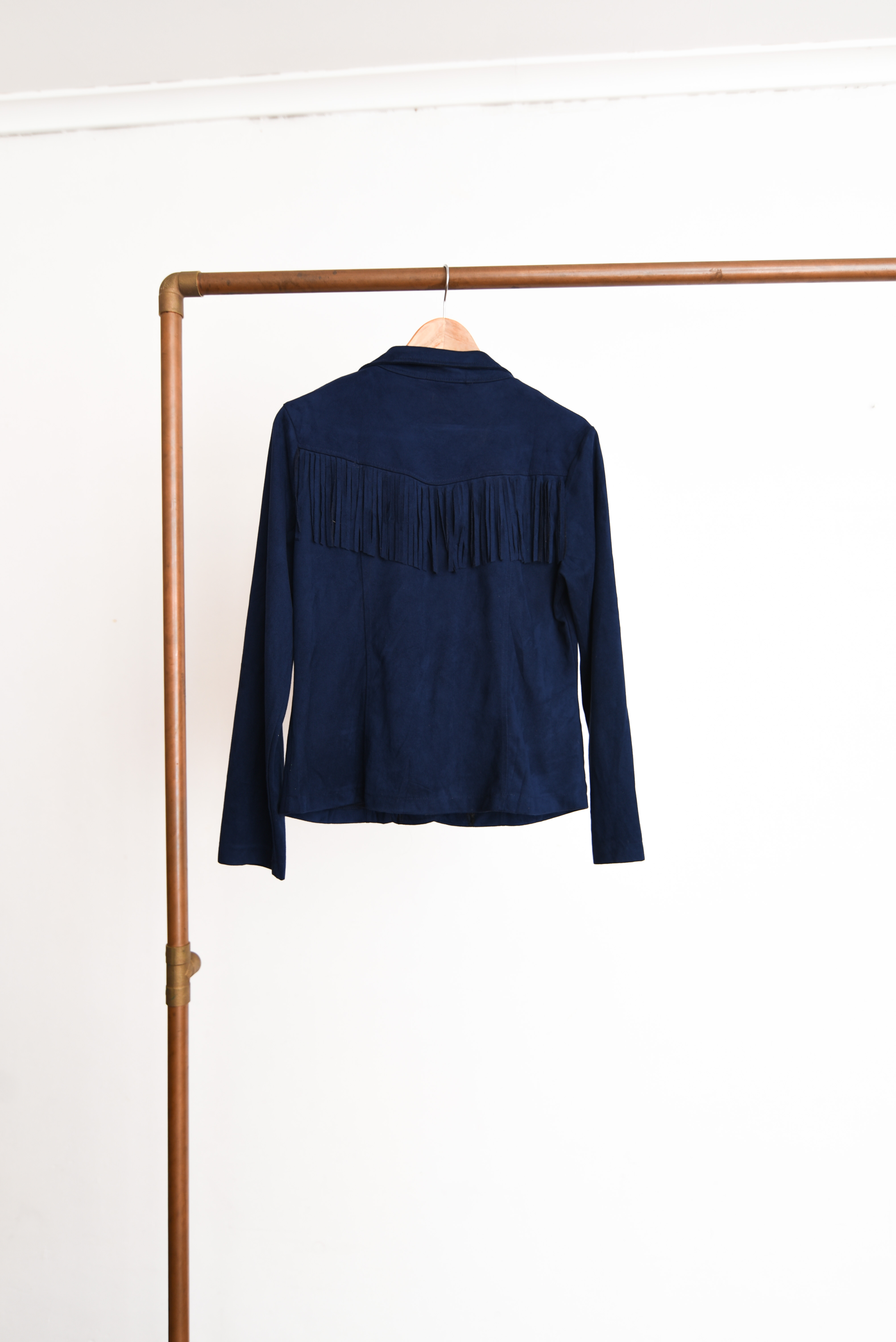 Blazer faux suede flecos