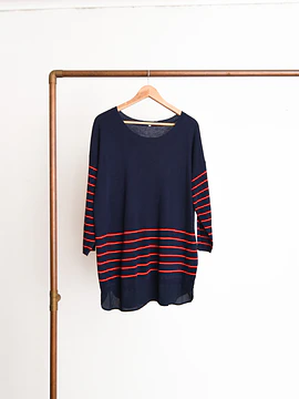 Chaleco navy marinero rayado