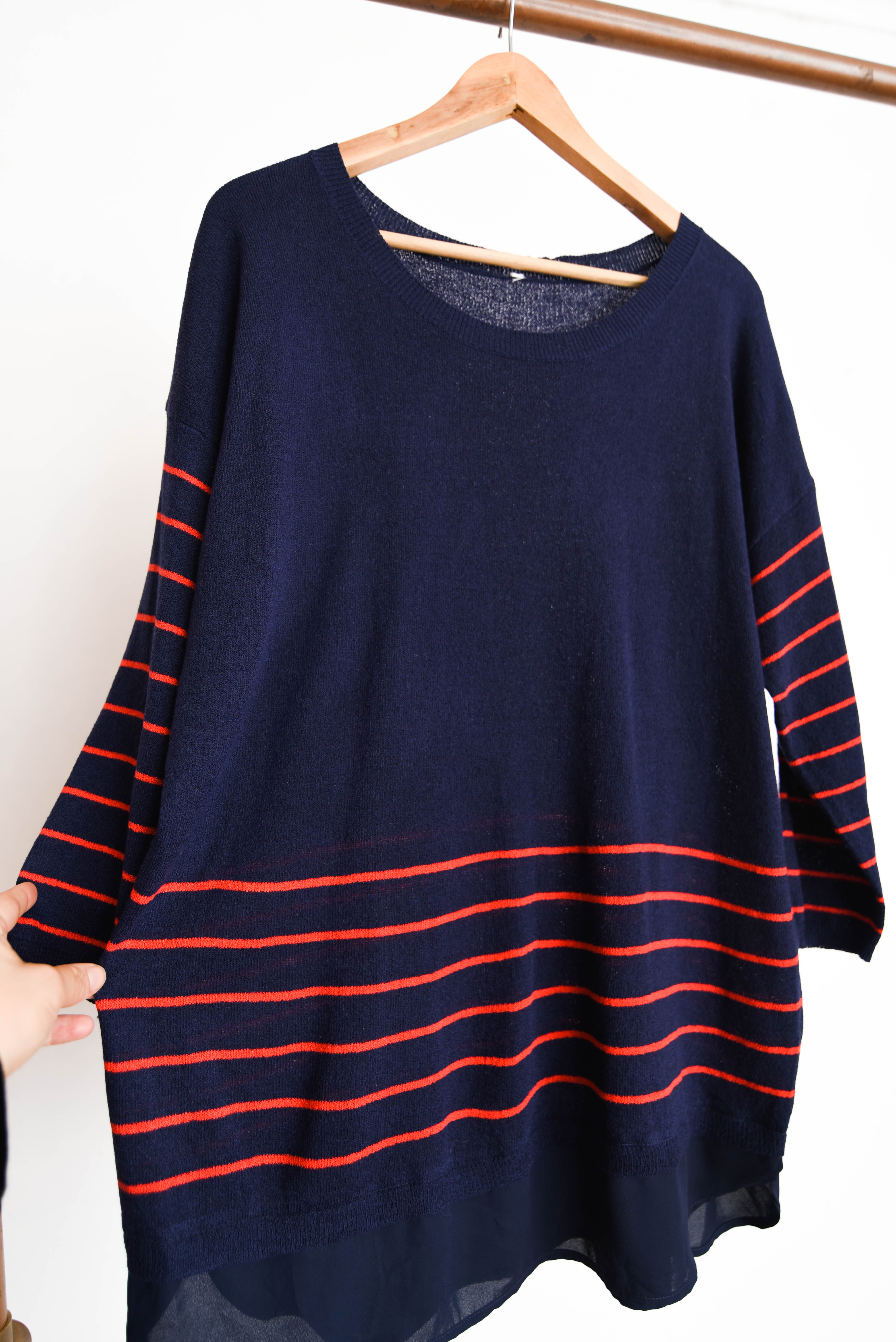 Chaleco navy marinero rayado