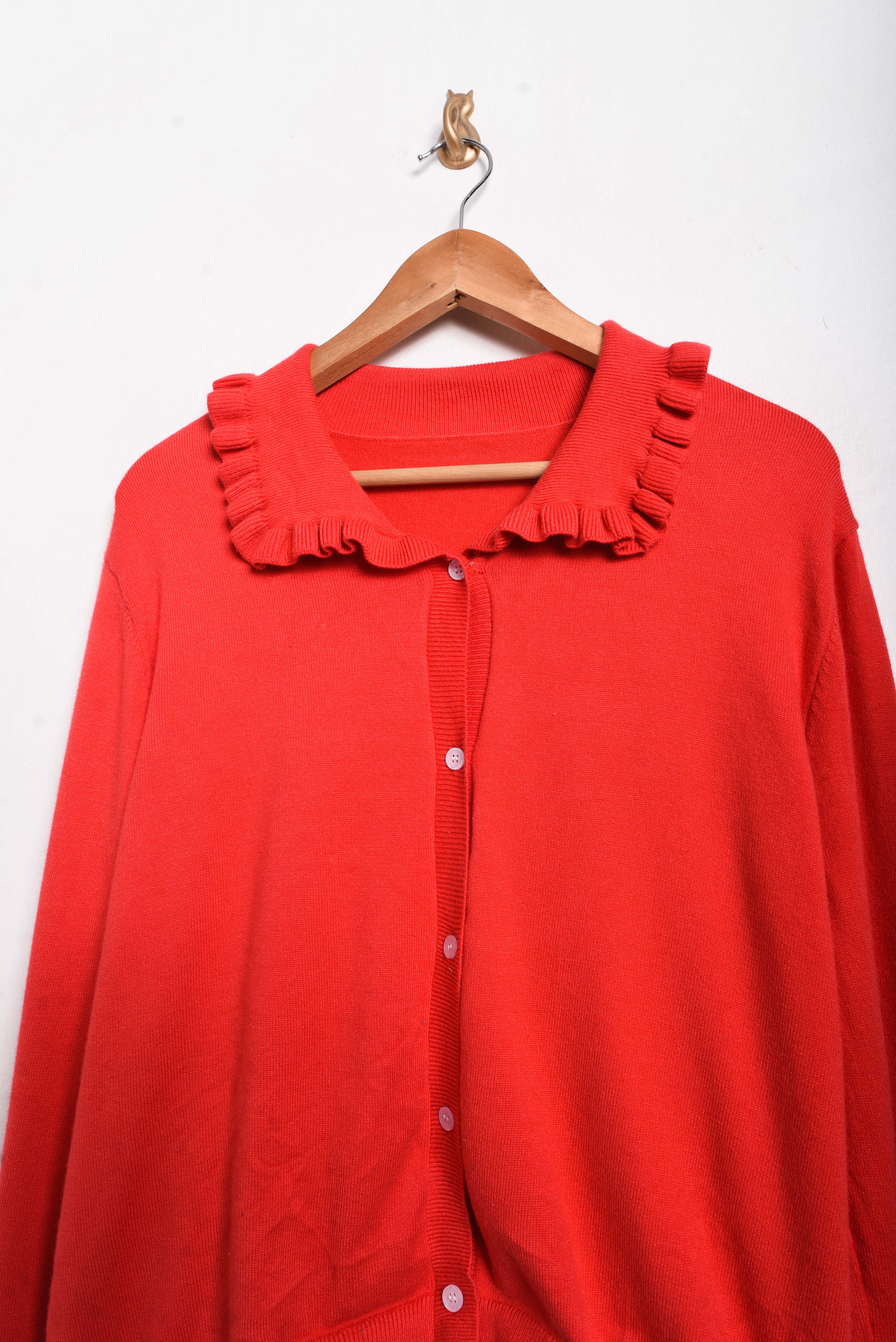 Cardigan true red cuellito