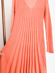 Vestido acanalado naranjo