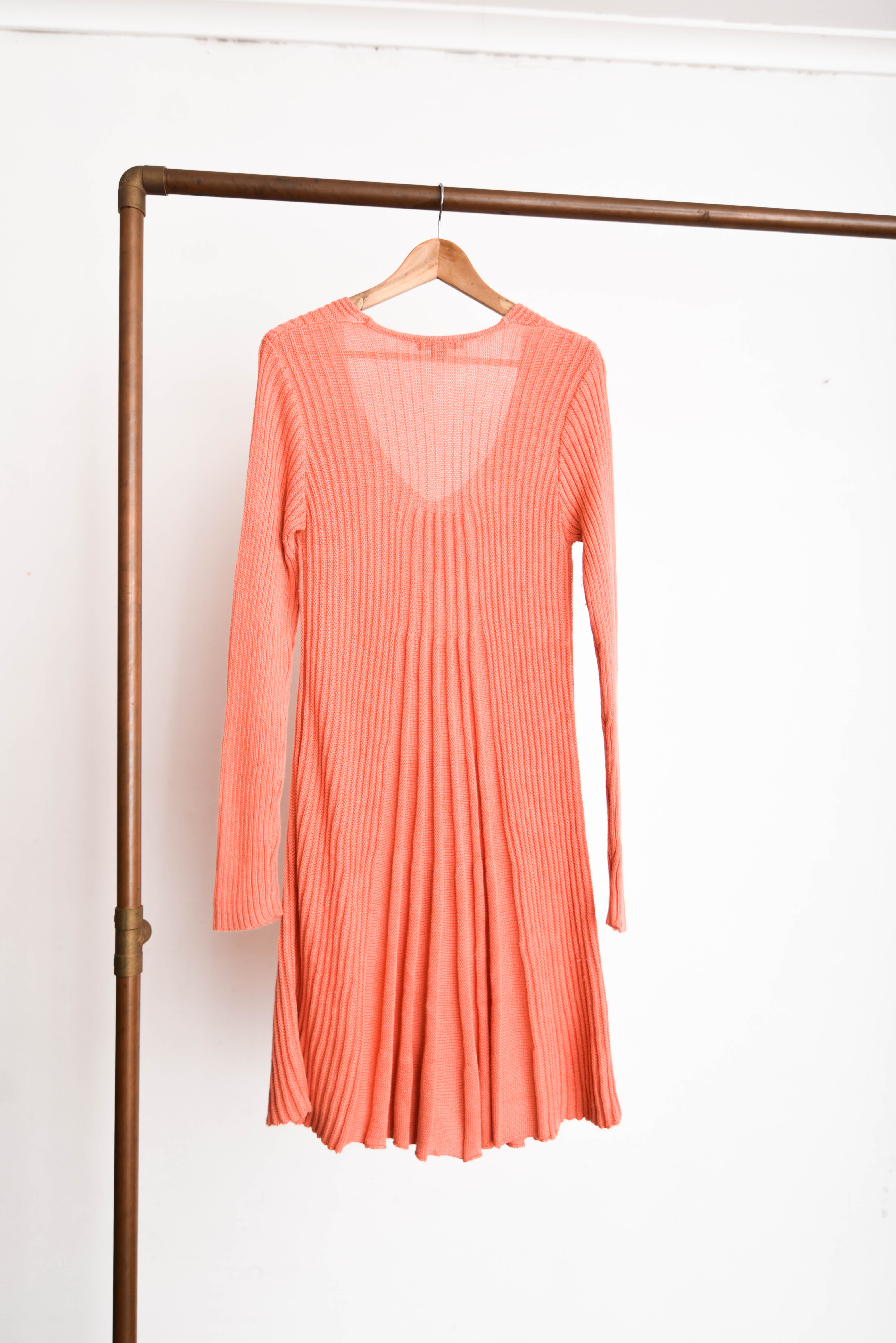 Vestido acanalado naranjo