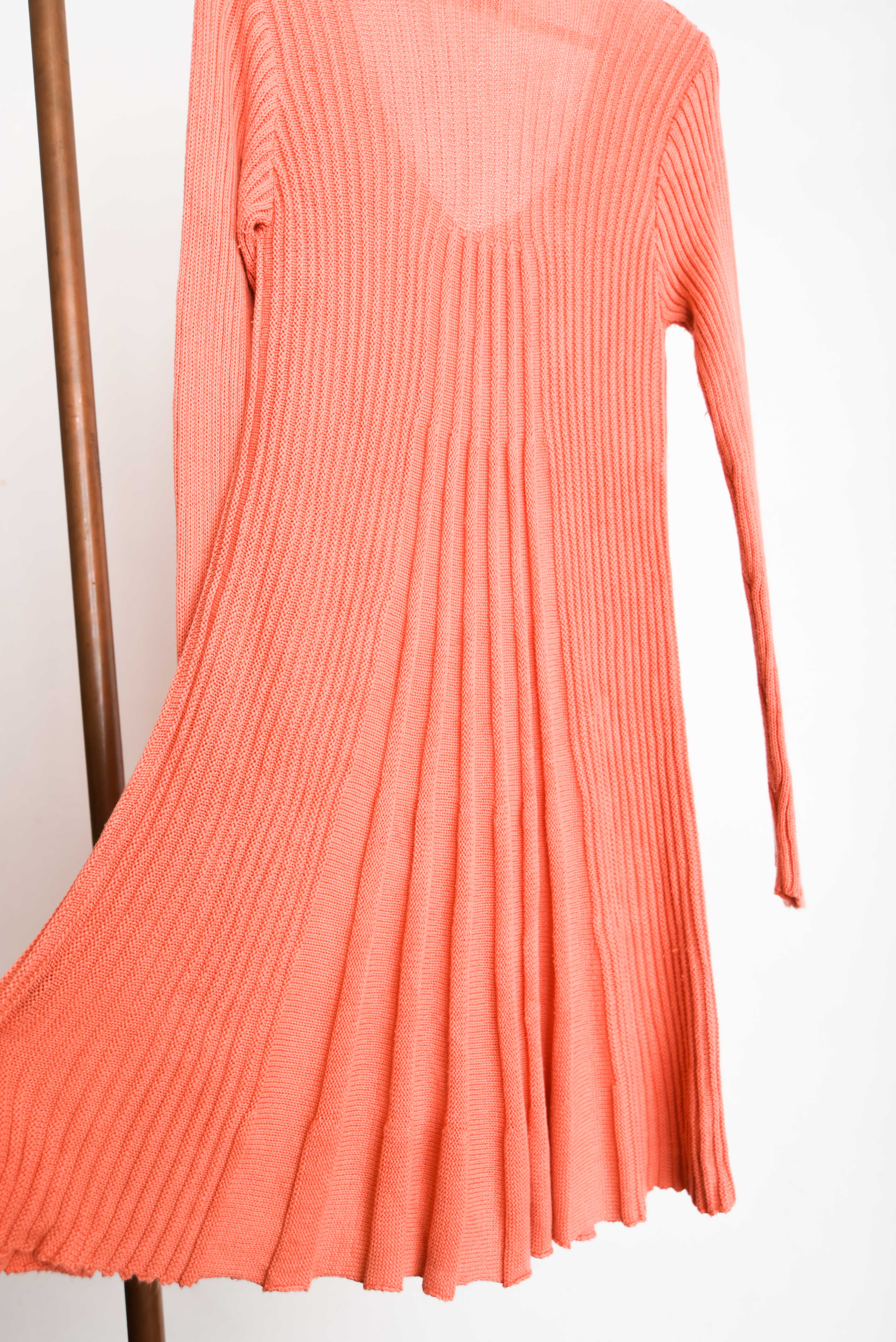 Vestido acanalado naranjo