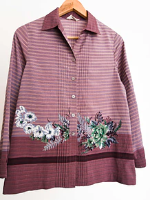 Blusa purple rayada floral vntg