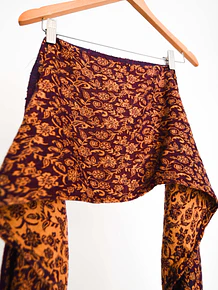 Bufanda morada mostaza paisley
