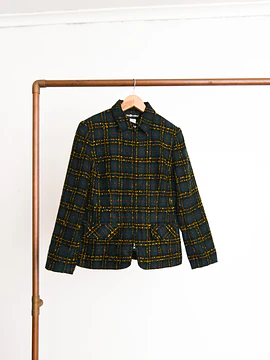 Chaqueta verde tartán 90s