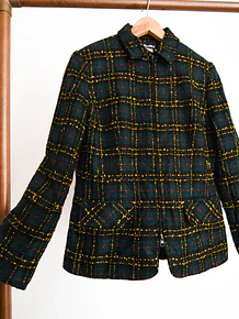 Chaqueta verde tartán 90s