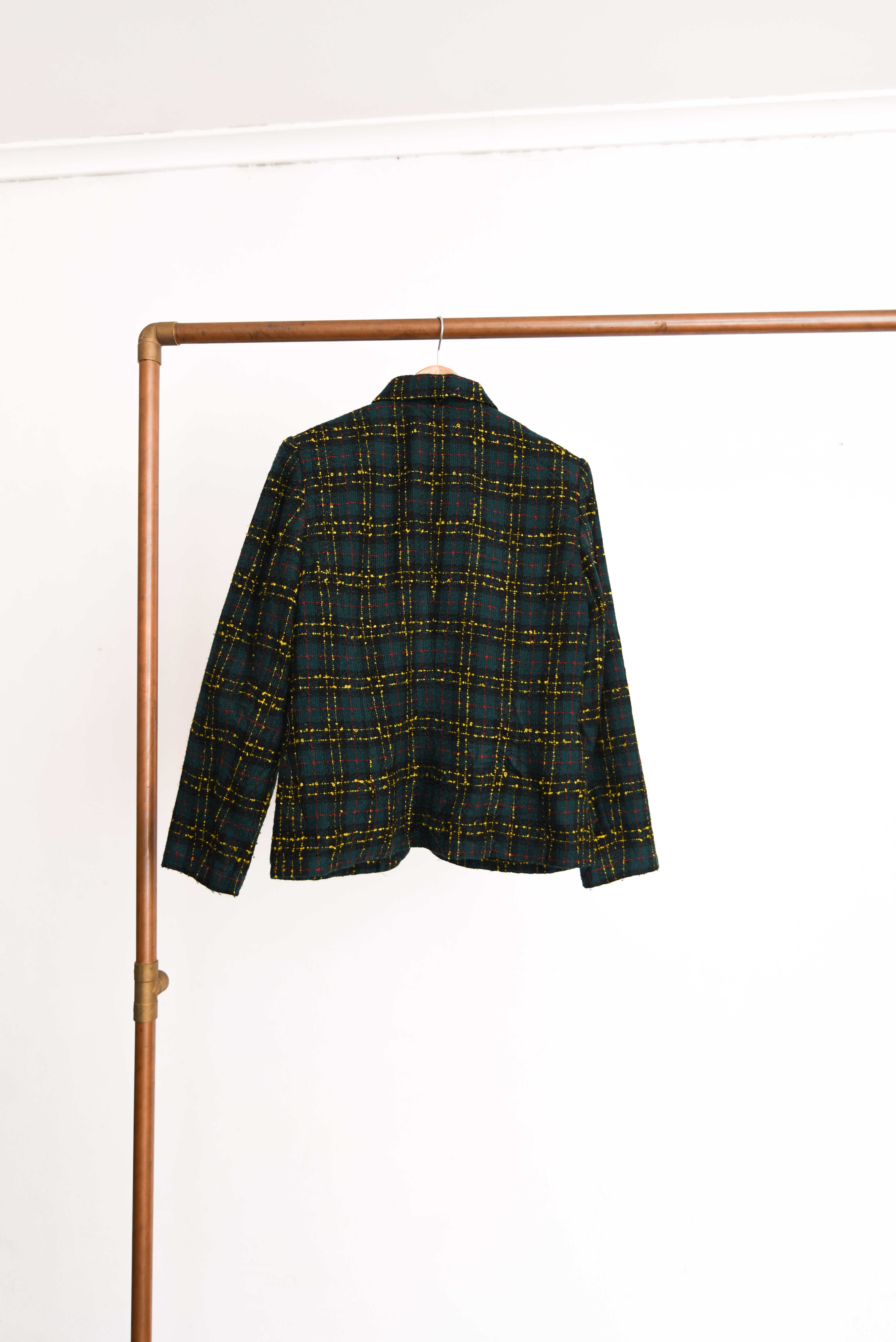 Chaqueta verde tartán 90s