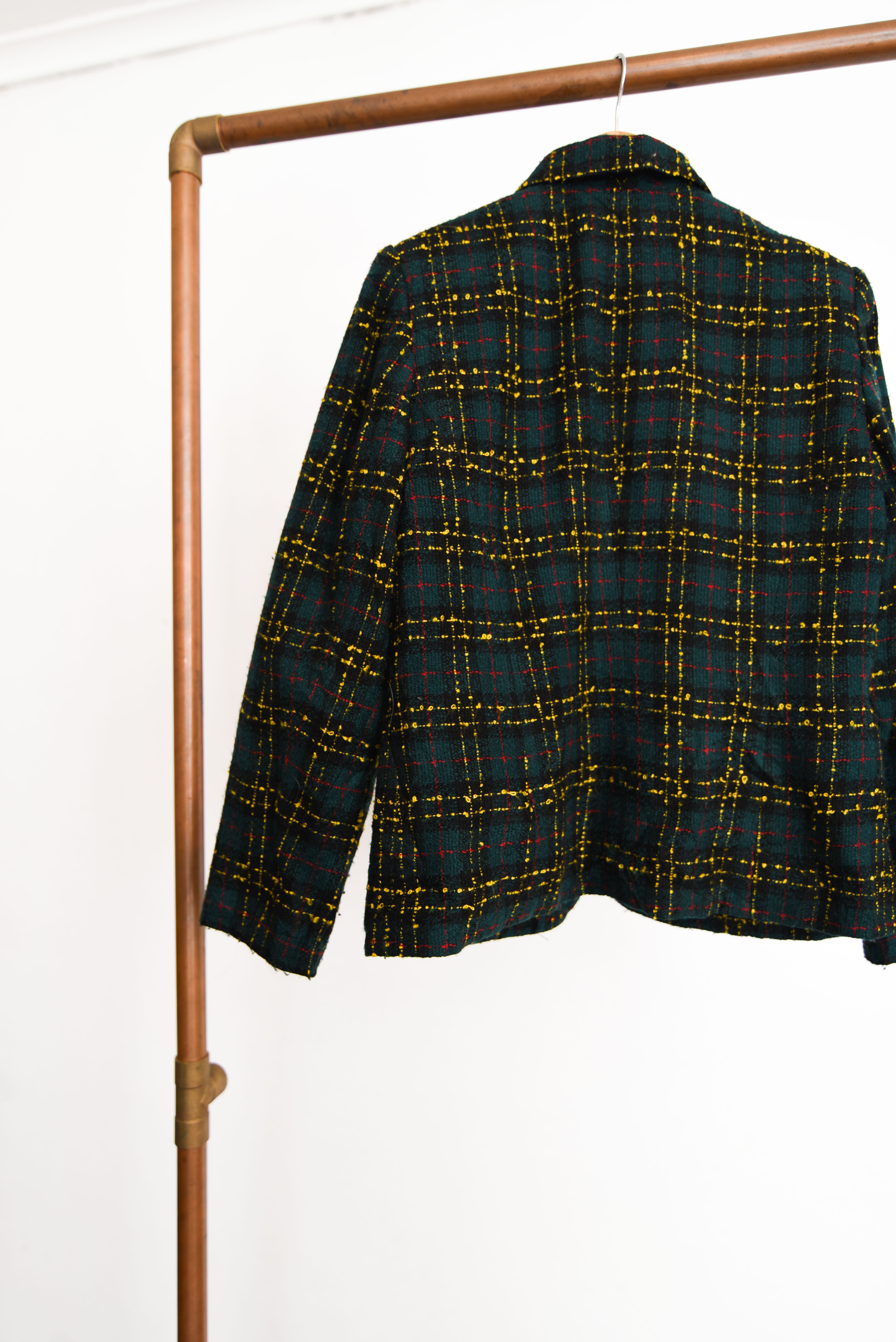 Chaqueta verde tartán 90s