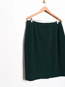 Falda dark green lana vintage