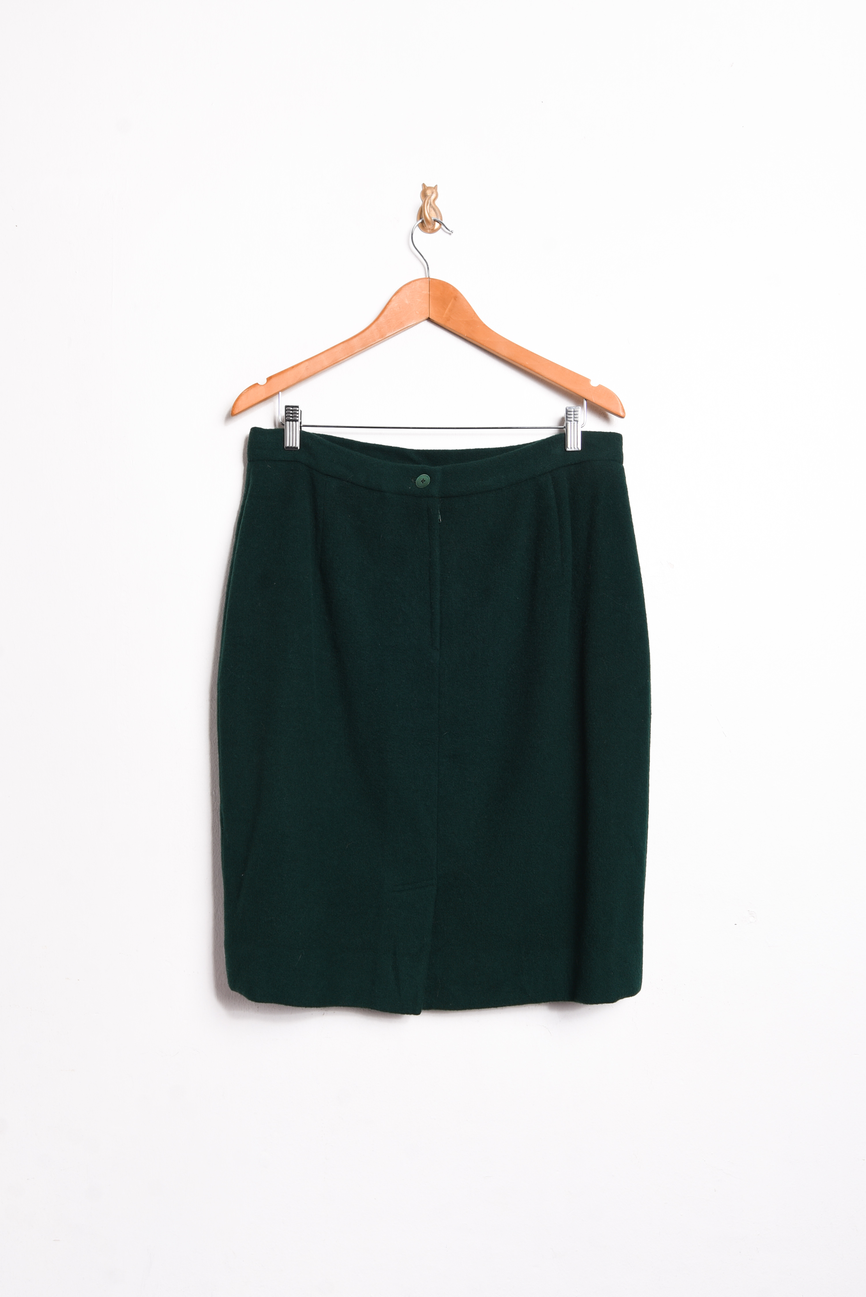 Falda dark green lana vintage