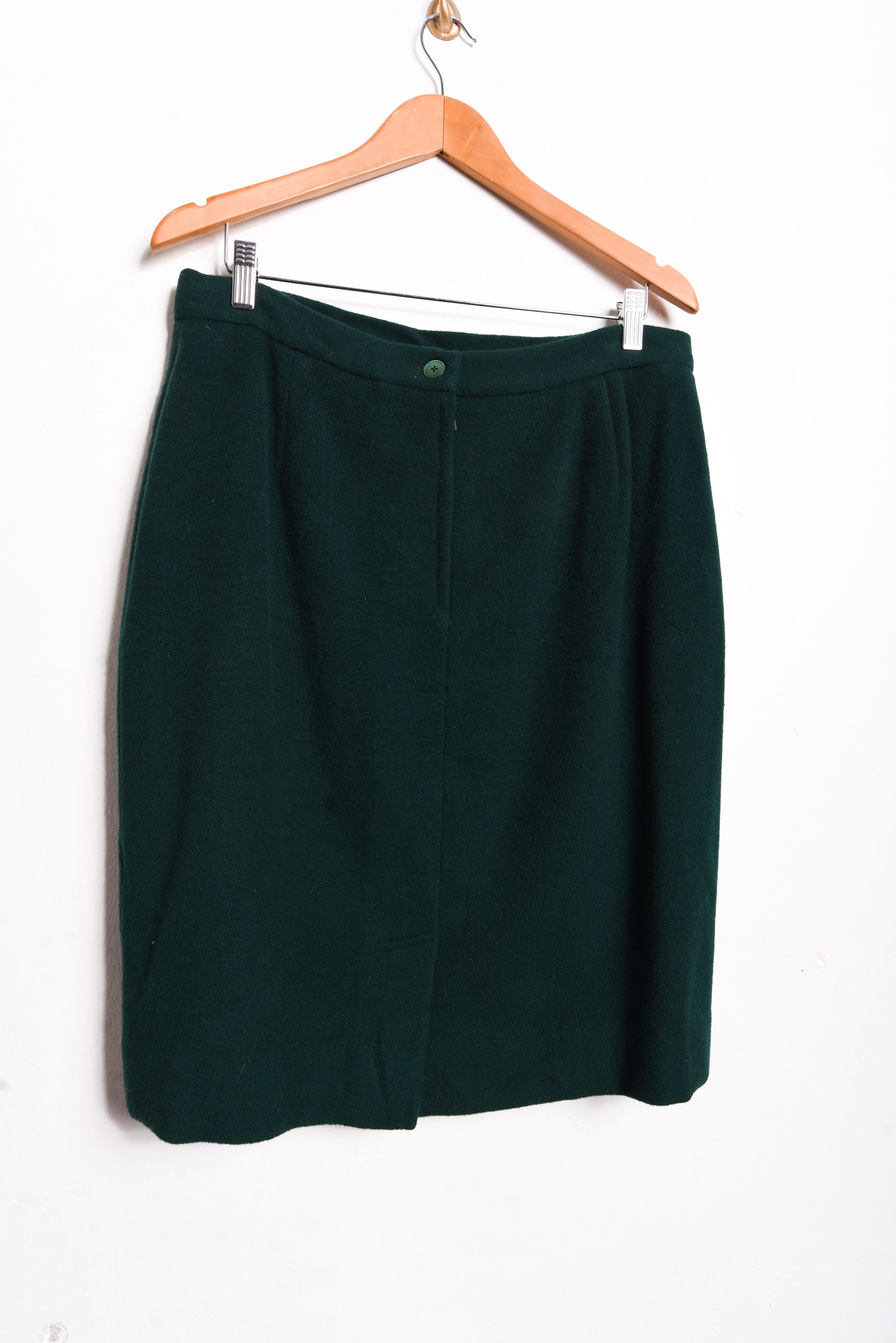 Falda dark green lana vintage