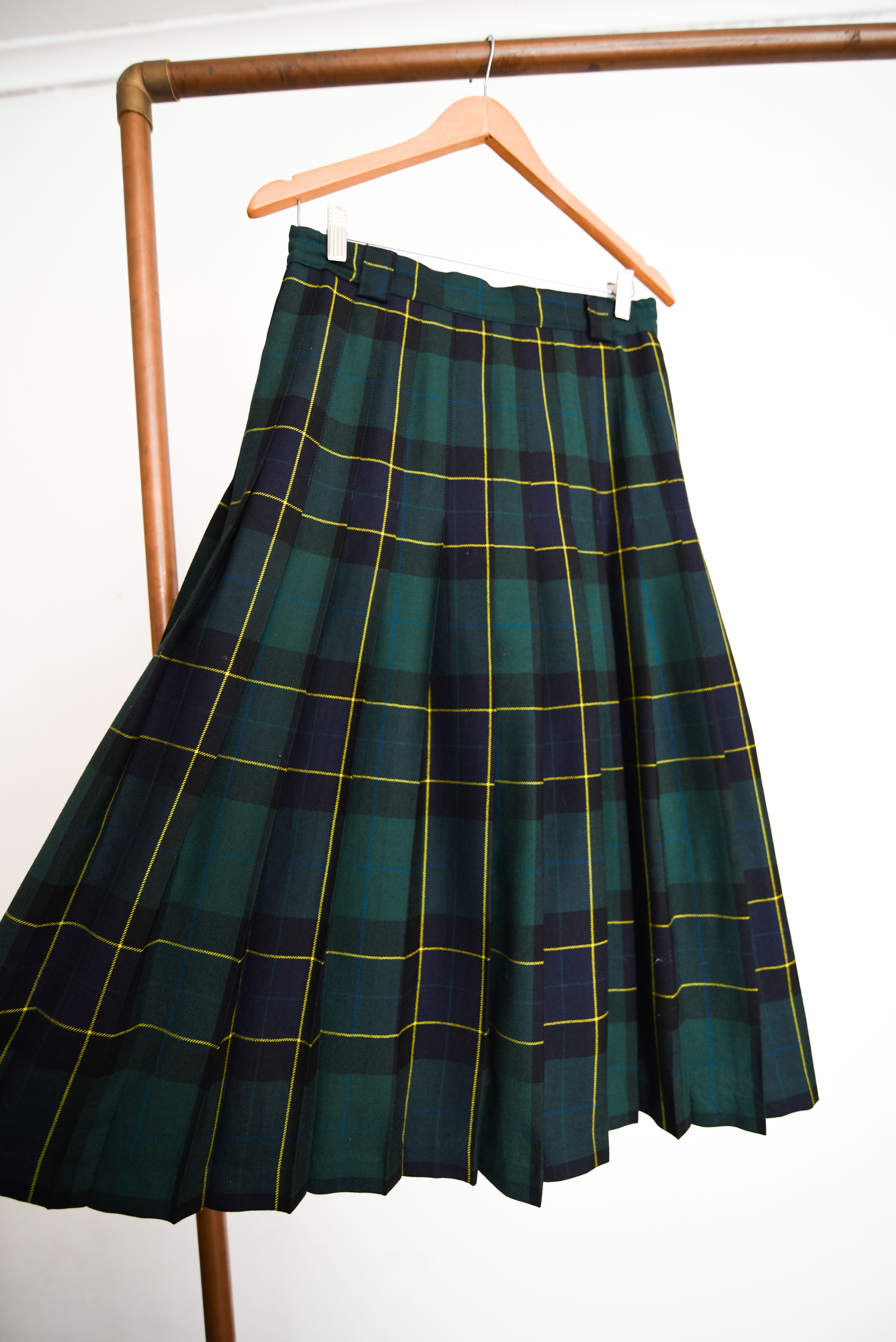 Maxi falda green tartán vintage