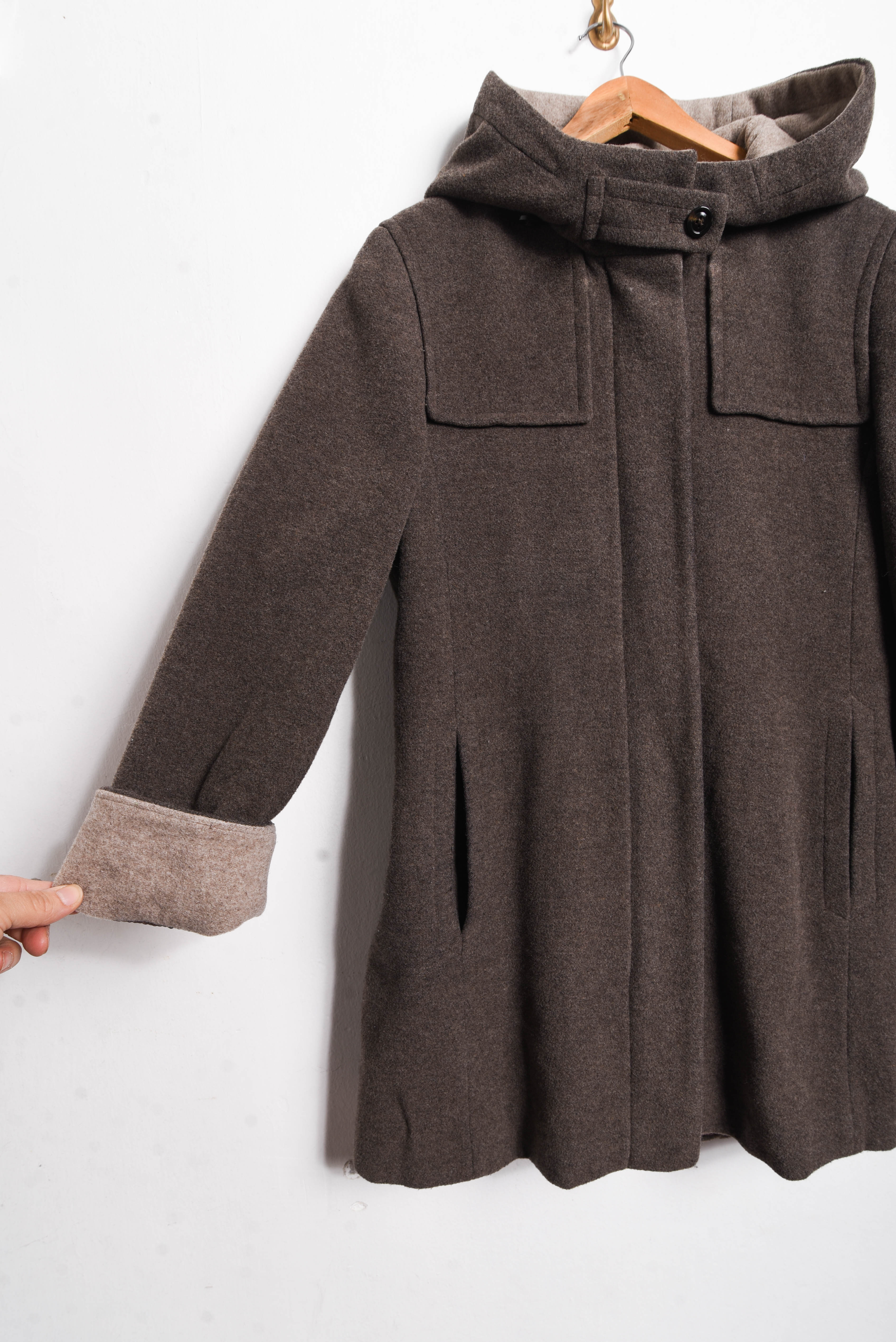 Abrigo bicolor cashmere & wool