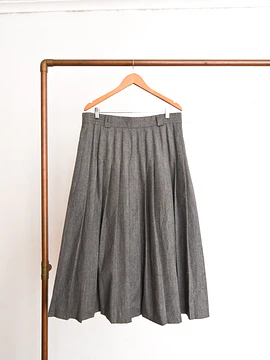 Falda gris lana tablas vintage
