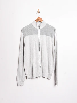 Cardigan gris perla zipper