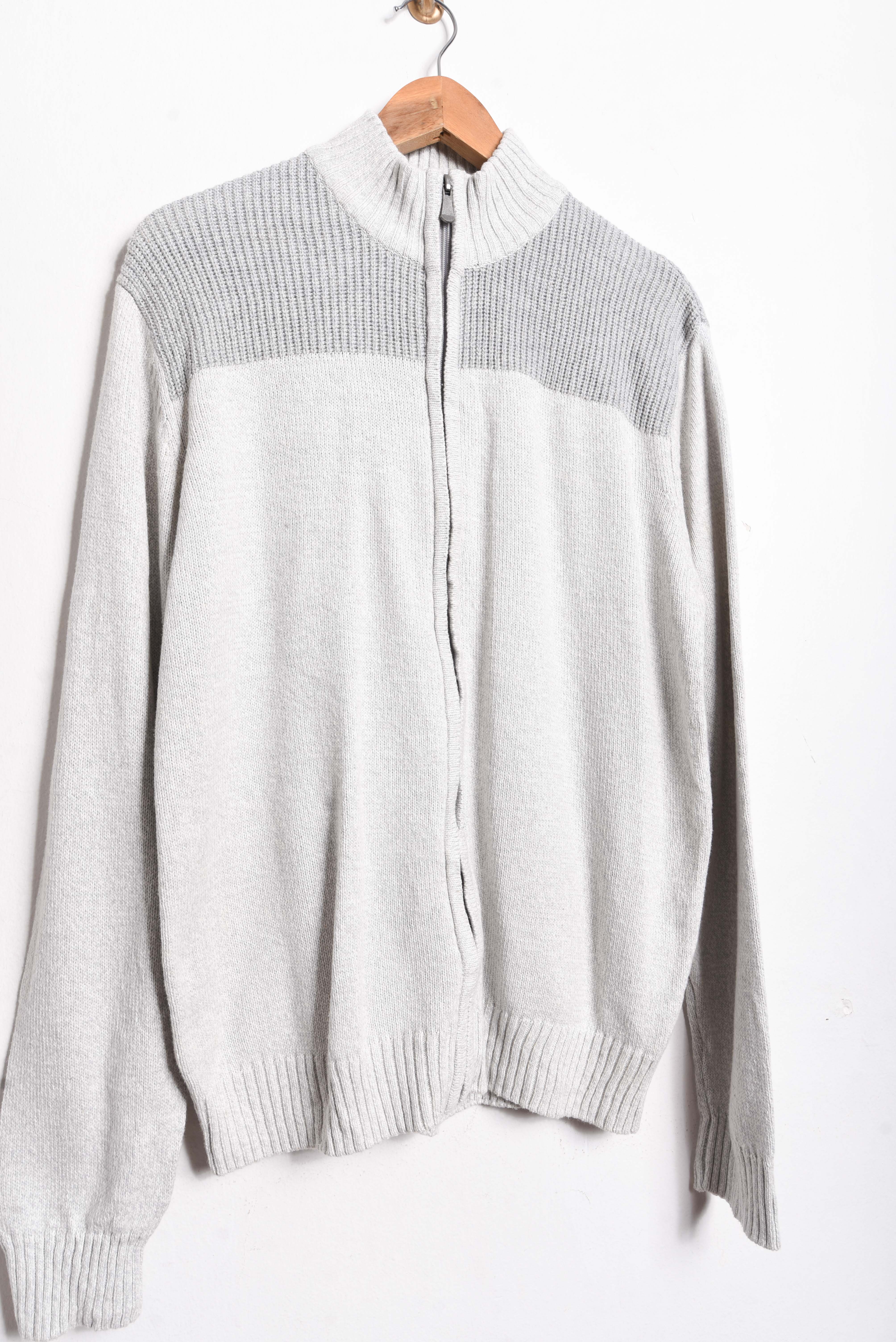 Cardigan gris perla zipper
