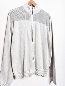Cardigan gris perla zipper