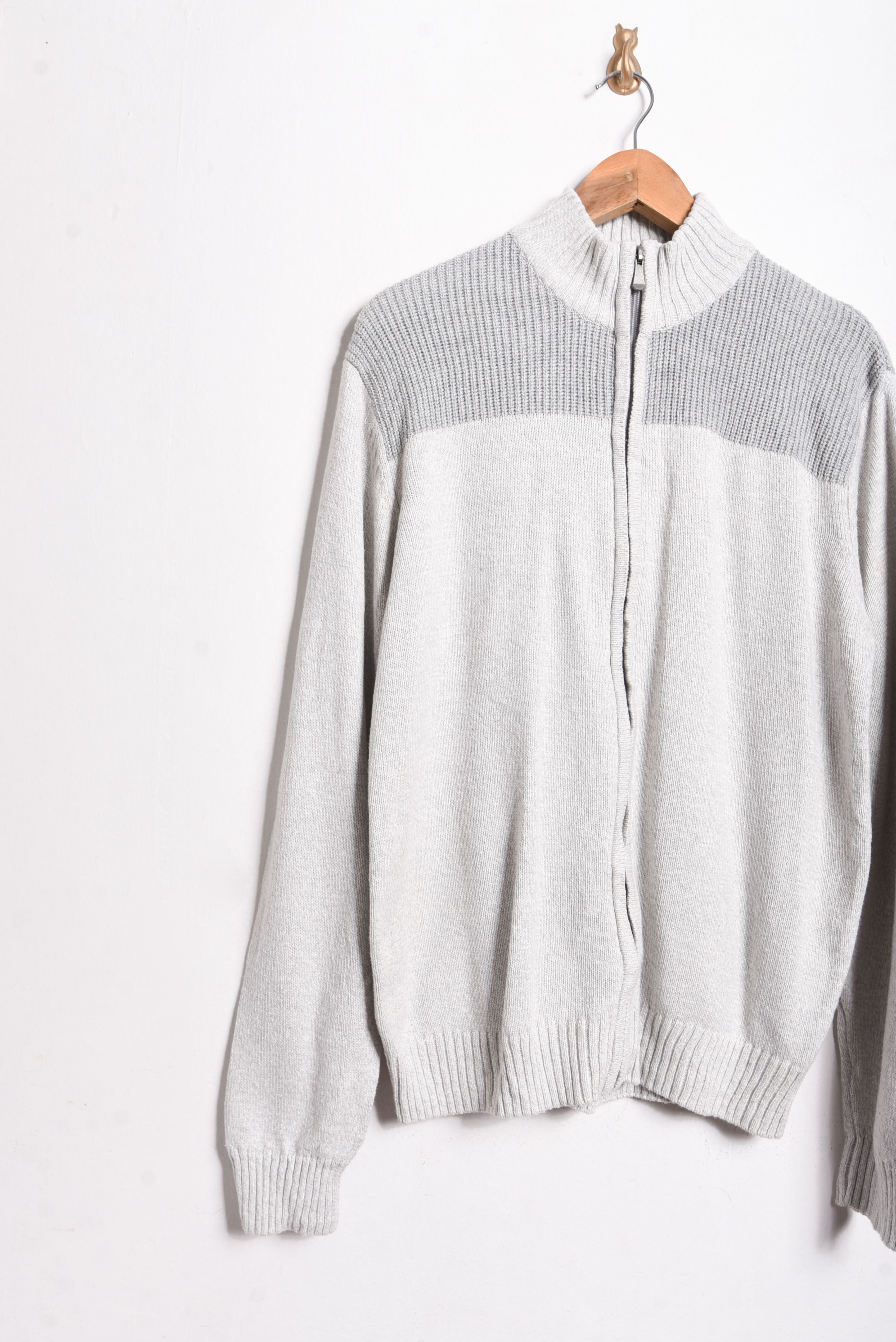 Cardigan gris perla zipper