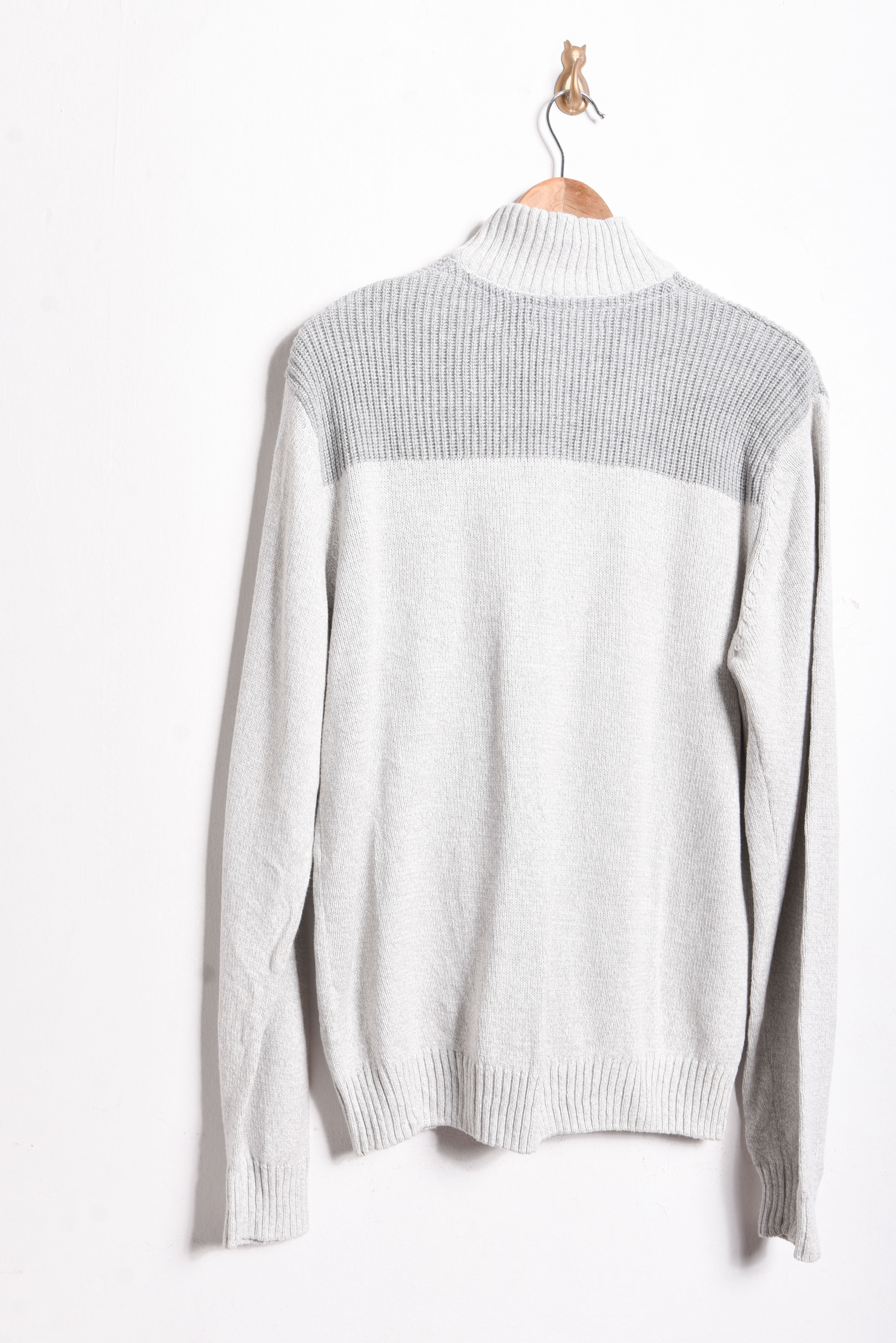 Cardigan gris perla zipper