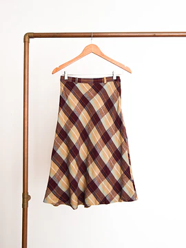 Falda Tartán midi lana